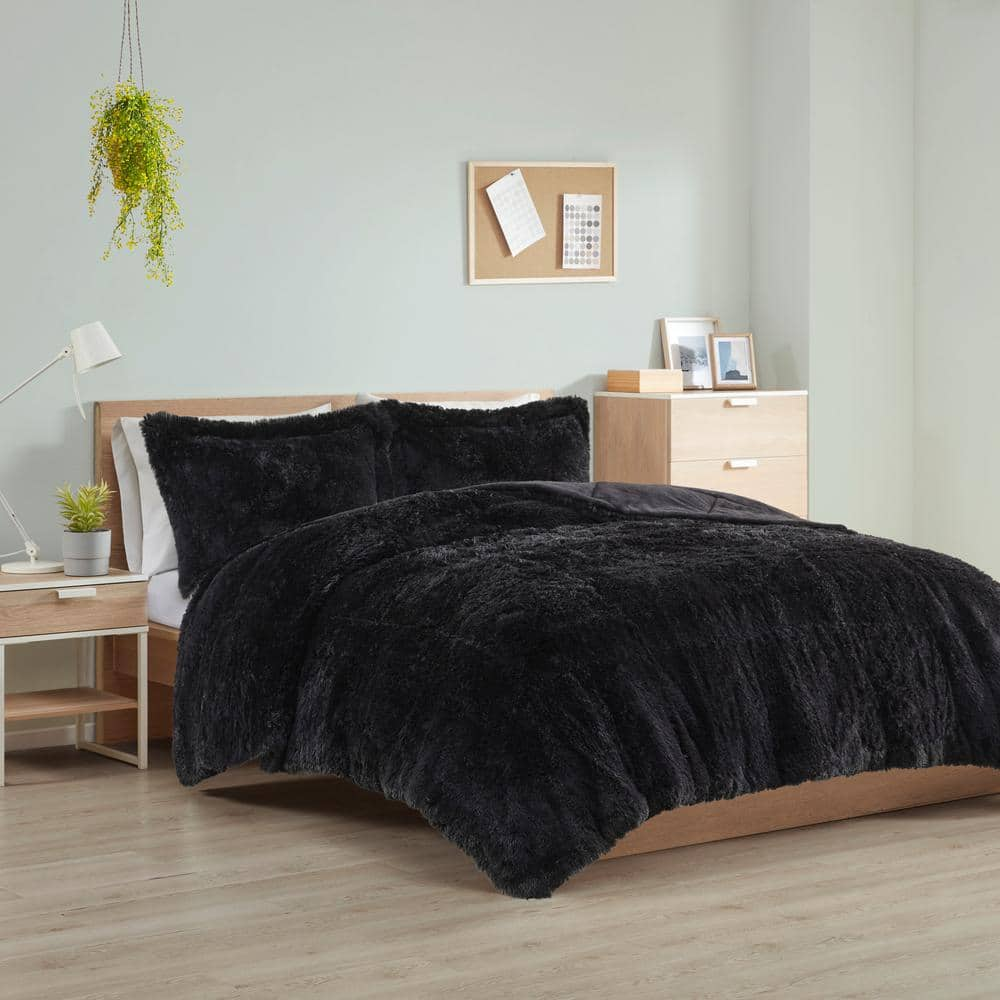 Intelligent Design Leena Black Microfiber Full/Queen Comforter Set ID10 ...