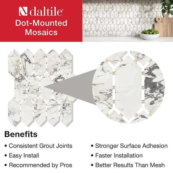 Daltile Lamora Marble Glacier 11 in. x 12 in. Glazed Ceramic