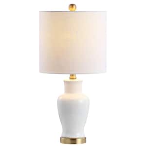 Chi 21 in. Ceramic/Iron Modern Classic LED Table Lamp, White