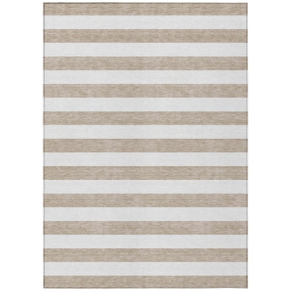 Chantille ACN528 Taupe 8 ft. x 10 ft. Machine Washable Indoor/Outdoor Geometric Area Rug