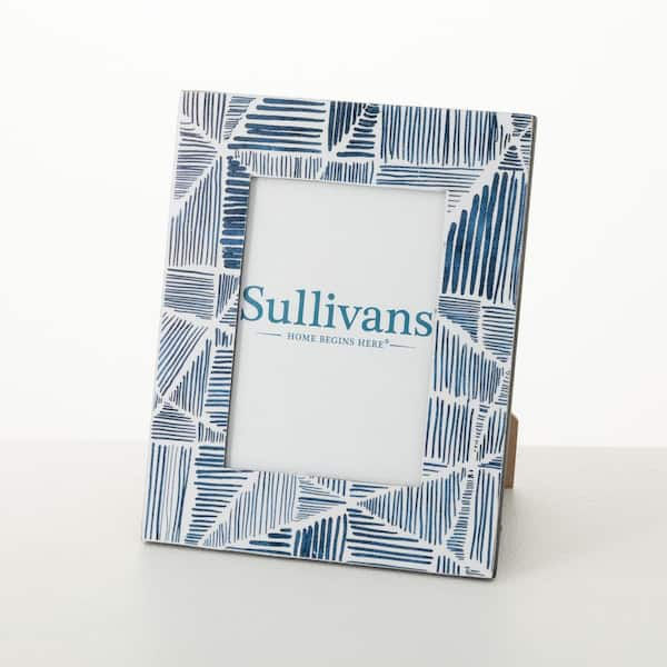 SULLIVANS Blue Aztec Pattern 4x6 Picture Frame