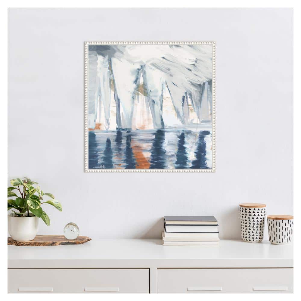 Beaded Framed Abstract Nautical Canvas Wall Art