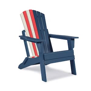 Red/White/Blue Rakesh Plastic Folding Adirondack Chair (Set of 1)