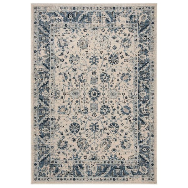 SAFAVIEH Charleston Ivory/Blue Doormat 3 ft. x 5 ft. Floral Area Rug