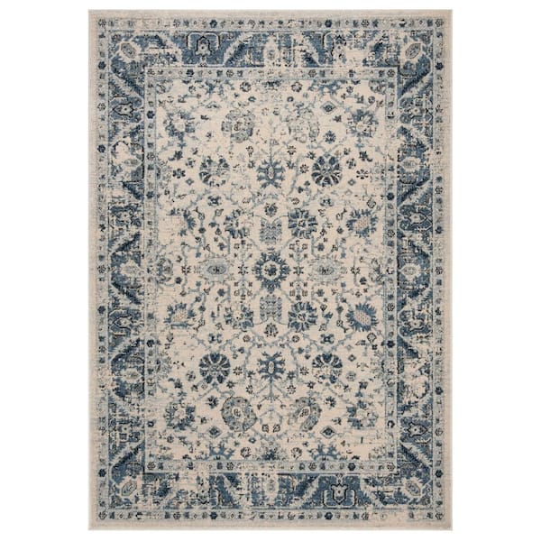 SAFAVIEH Charleston Ivory/Blue 4 ft. x 6 ft. Floral Area Rug CHL413A-4 ...