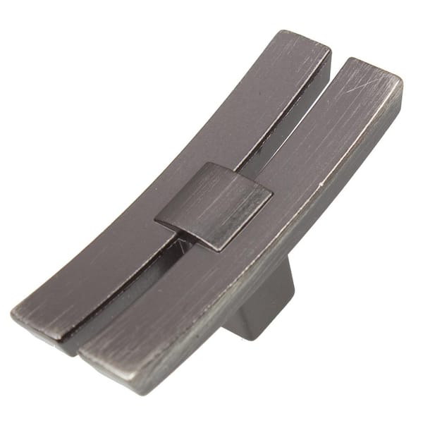 GlideRite 1-7/8 in. Brushed Pewter Industrial Dual Bar Cabinet Knob (10-Pack)