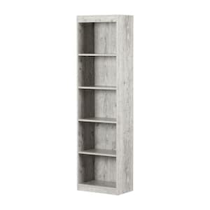 Axess 68.75 in. Tall Seaside Pine Particle board5-Shelf Narrow Bookcase,
