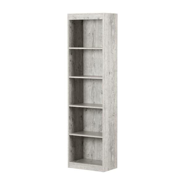 South Shore Axess 68.75 in. Tall Seaside Pine Particle board5-Shelf Narrow Bookcase,