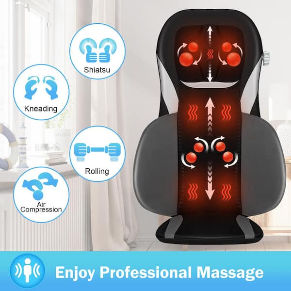 Shiatsu Massage with Heat Massage Chair-Gray | Costway