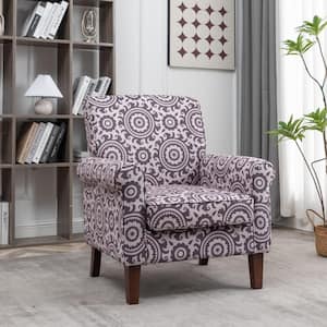 Arcane Printed Purple Fabric Armchair