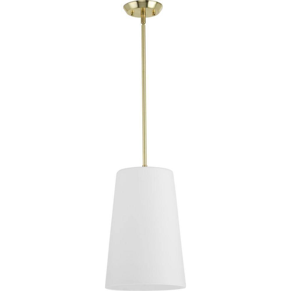 Clarion Satin Brass and Glass Pendant Light