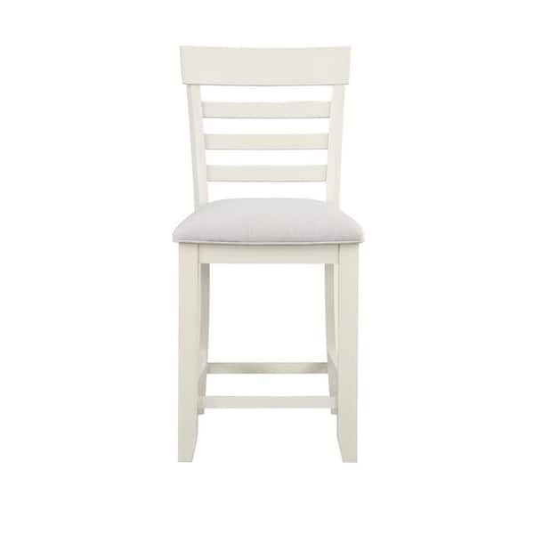 Steve Silver Hyland 26 in. White High Back Counter Bar Stool Chair (Set of 2)