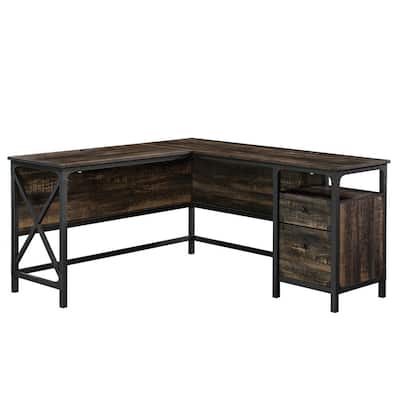 Steel River Carbon Oak L-Shaped Desk