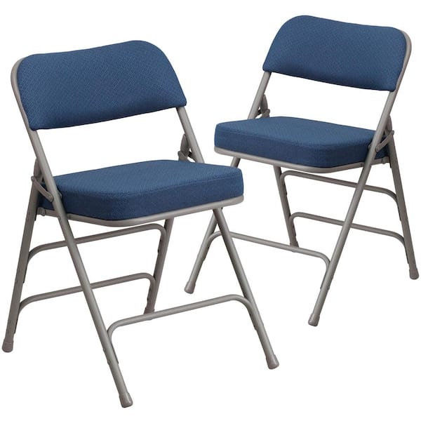 Carnegy Avenue Navy Metal Folding Chair (2-Pack)