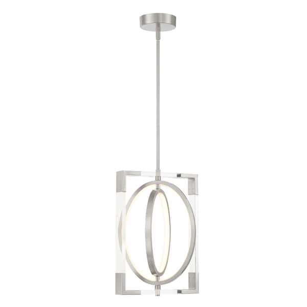 George Kovacs Double Take 150-Watt Equivalence Integrated LED Brushed Nickel Pendant with Clear Acrylic Panels