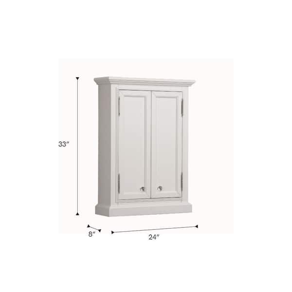 Water Creation Derby 24-in x 33-in x 8-in White Bathroom Wall Cabinet