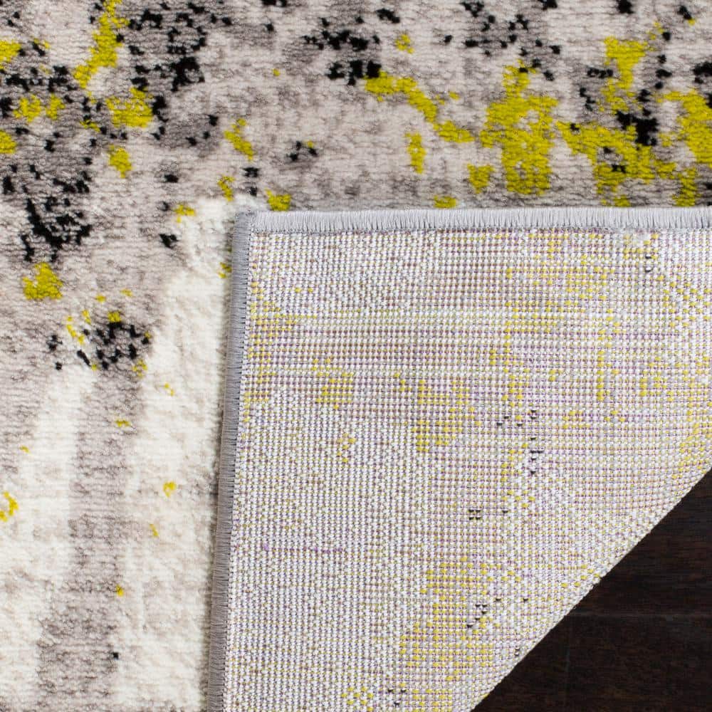 Reversible Grey/Green Abstract Synthetic 8' x 10' Area Rug