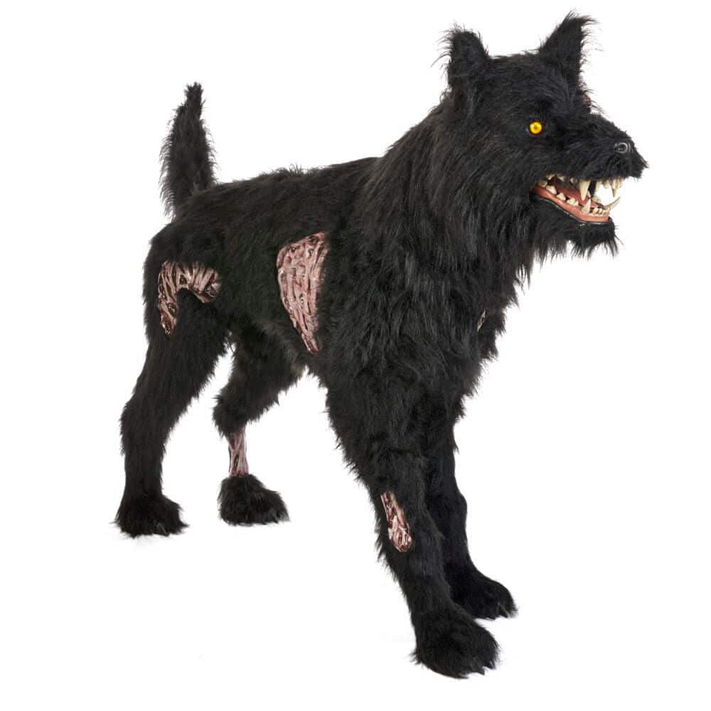 Home Accents Holiday 5.5 ft. Gruesome Grounds Animated LED Fear Valley Wolf H8 24SV24511 - The Home Depot