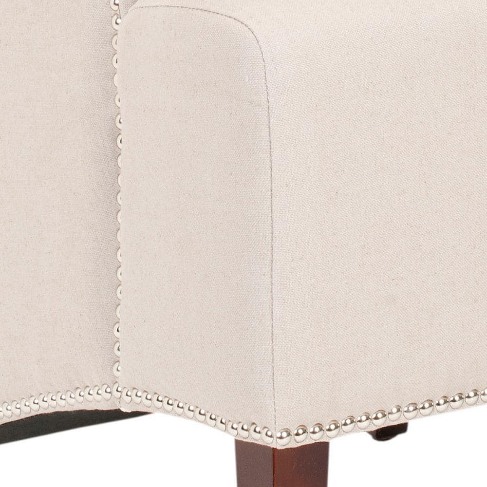 Beige Linen High Back Parsons Side Chair