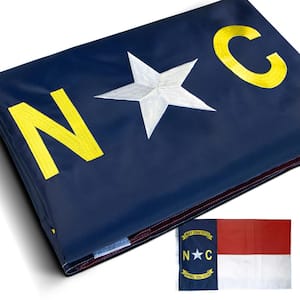 3 ft. x 5 ft. EverStrong Series Embroidered North Carolina State Flag - Nylon NC Flags