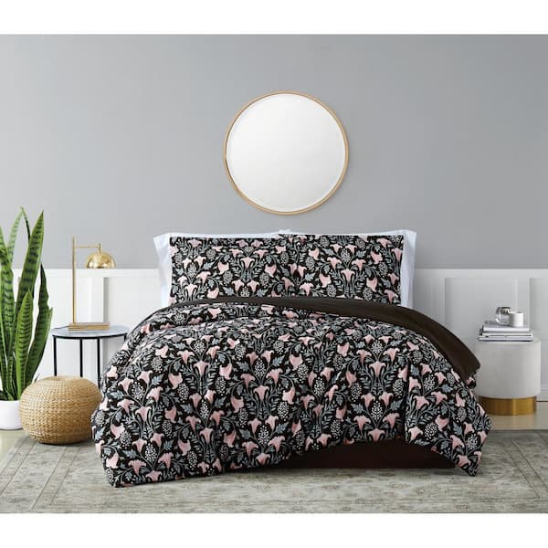 Brooklyn Loom Galinda 3-Piece Black Full/Queen Duvet Cover Set