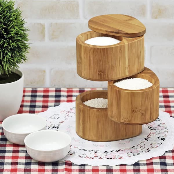 Furinno DaPur 3-Tier Natural Bamboo Spice Can