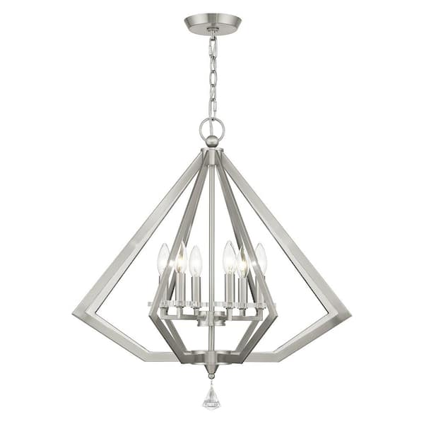 Crrigan 6 Light Brushed Nickel Chandelier