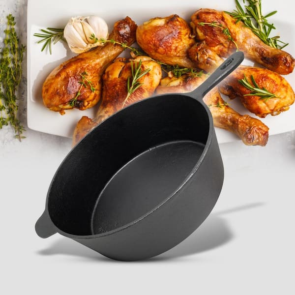 Cast Iron Pizza Pan, 12 Inch Pre-Seasoned Skillet, with Handles, Baking Pan