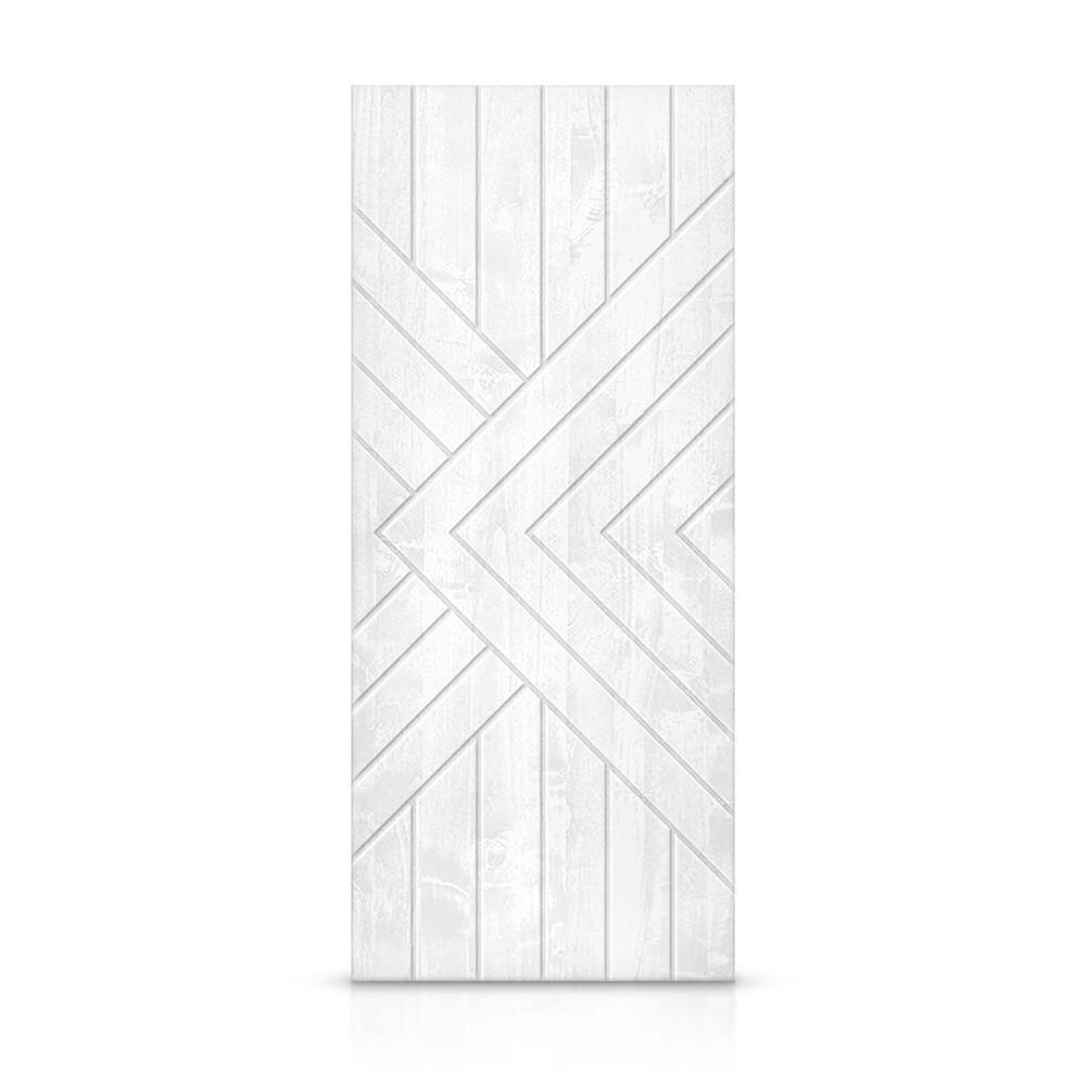CALHOME 24 in. x 80 in. Hollow Core White Stained Solid Wood Interior