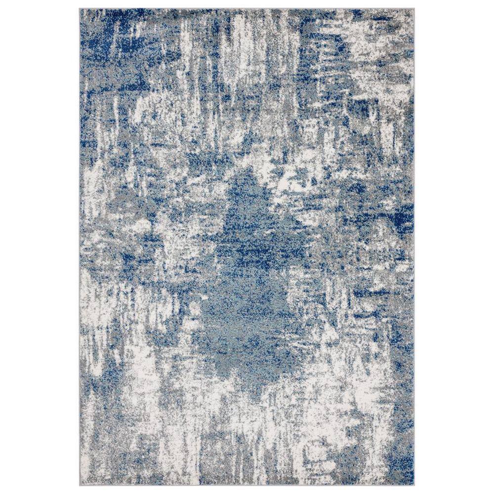 Victoria Collection Light Blue 2x7 Modern Abstract Polypropylene Area Rug  9086L-Blue2x7 - The Home Depot