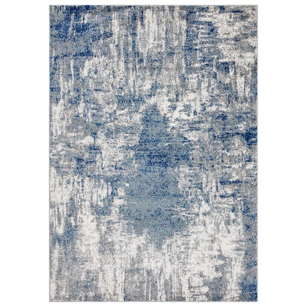 Unbranded Victoria Collection Light Blue 9x12 Modern Abstract Polypropylene Area Rug