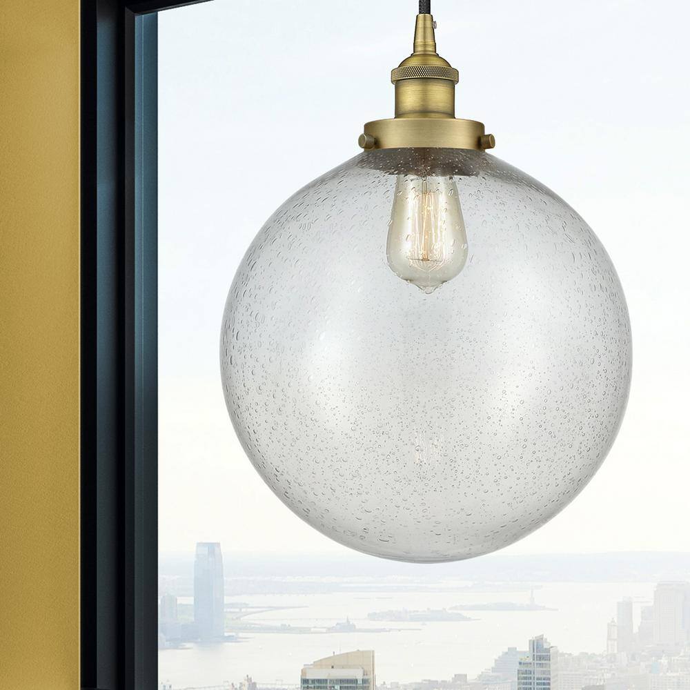 Beacon Brushed Brass 12" Mini Globe Pendant Light
