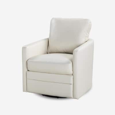 Devon & Claire Kyle 100% Top Grain Leather Swivel Accent Chair