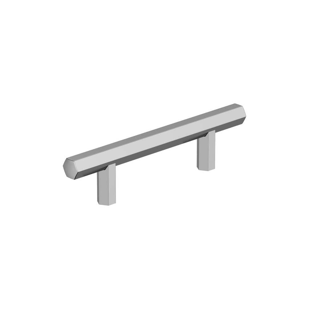 Polished Chrome 3-Inch Modern Bar Cabinet Pull