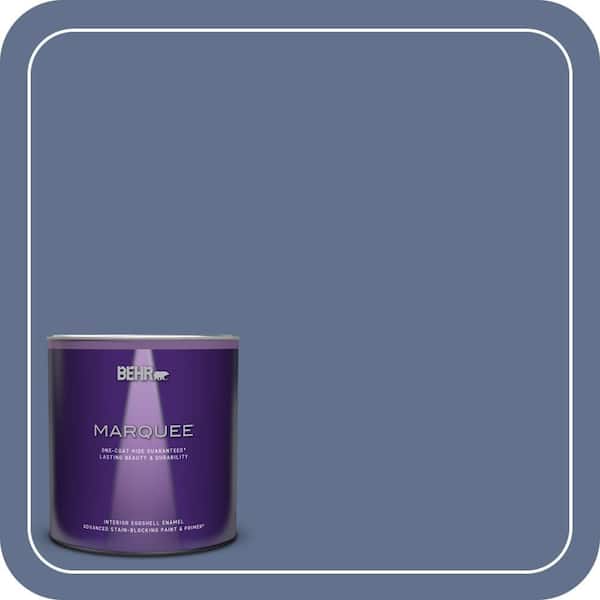 BEHR MARQUEE 1 qt. #600F-6 Atlantic Blue Eggshell Enamel Interior Paint & Primer