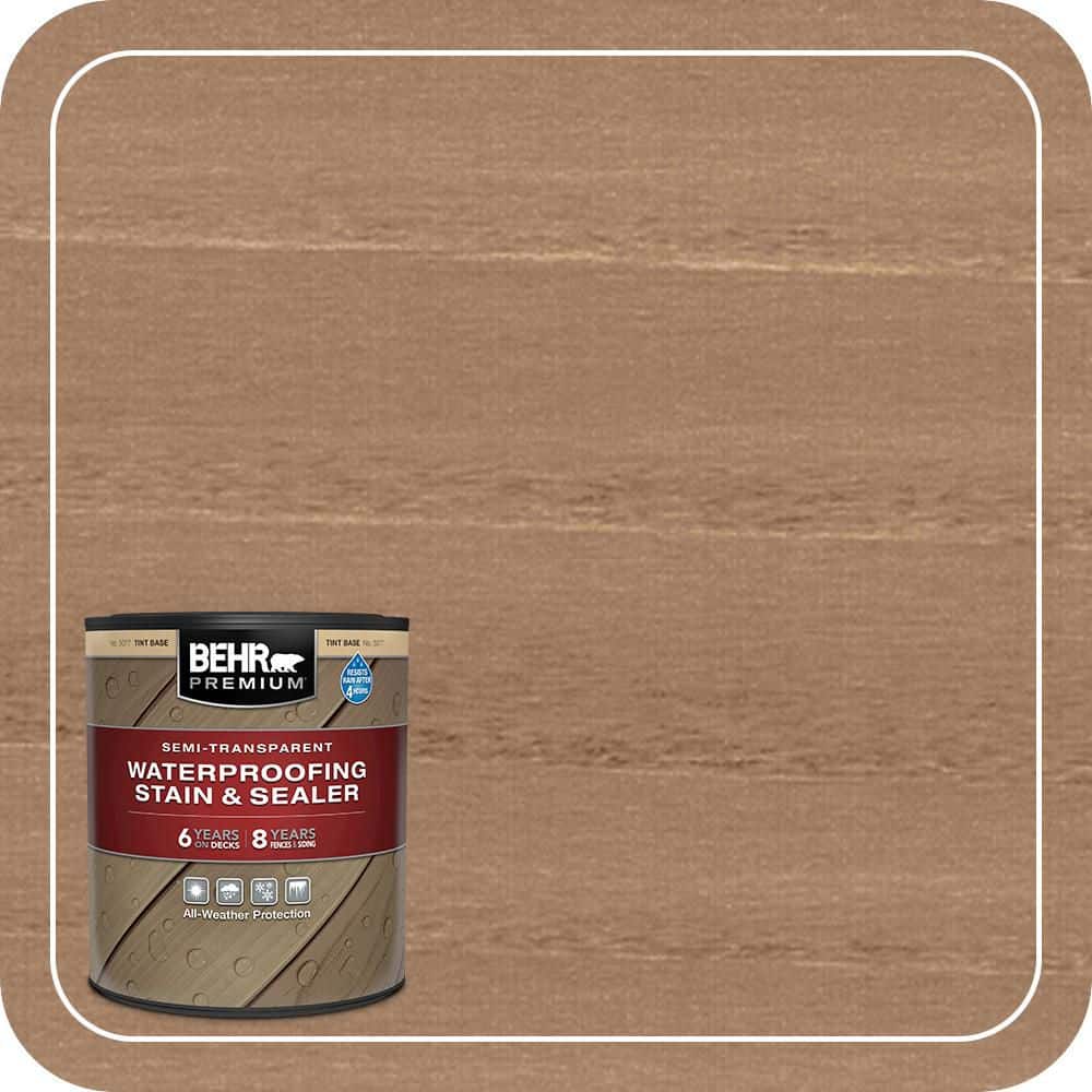 BEHR PREMIUM 1 qt. #ST-153 Taupe Semi-Transparent Waterproofing