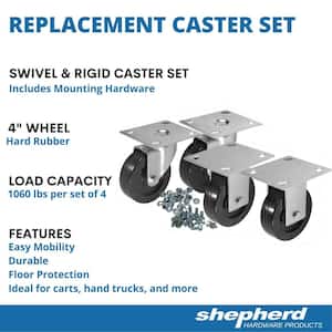 4 Never Used Revvo 055 8 X 2 Steel Caster 4 Piece Set 