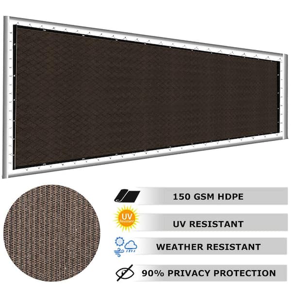 Cisvio 4 ft. x 50 ft. Privacy Screen Fence Heavy-Duty Protective Covering Mesh Fencing for Patio Lawn Garden Balcony Brown