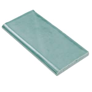 Catalina Green Lake 3 in. x 6 in. Polished Ceramic Wall Bullnose Tile