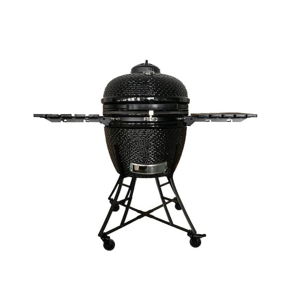 Unbranded Outdoor Barbecue Portable Charcoal Grill in Black with Thermometer