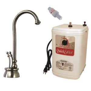 10-3/8 in. Docalorah 2-Handle Hot and Cold Water Dispenser Faucet with Instant Hot Water Tank, Satin Nickel
