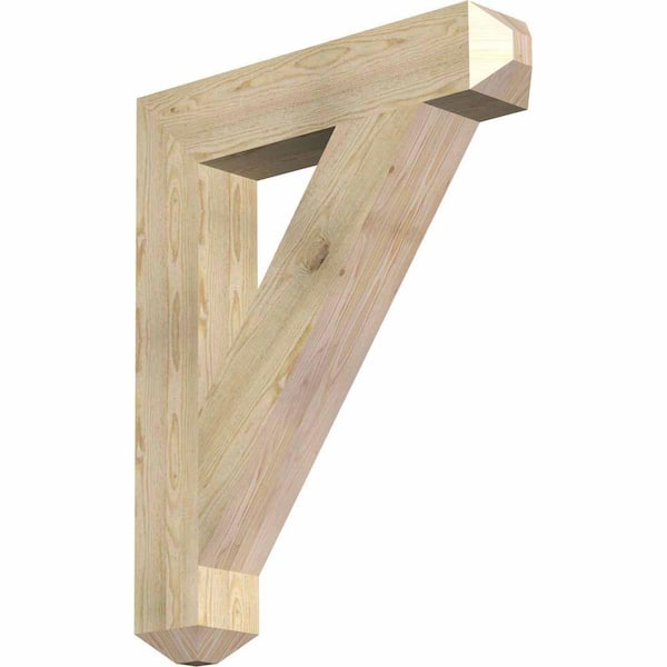 Ekena Millwork 6 in. x 40 in. x 32 in. Douglas Fir Traditional Craftsman Rough Sawn Bracket
