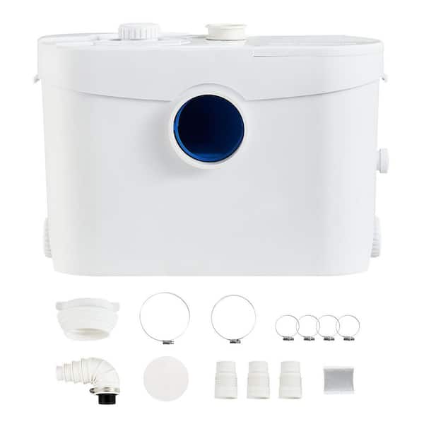 Macerator Pump 700-Watt 32.8 ft. Head Macerator Sewerage Sump Pump with 3-Water Inlets for Toilet Basement Kitchen Sink