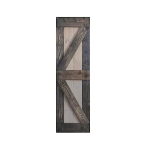 K Series 30 in. x 84 in. Light Grey/Carbon Grey Knotty Pine Wood Barn Door Slab
