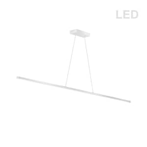 Array 30-Watt 1 Matte White Statement Integrated LED Pendant Light