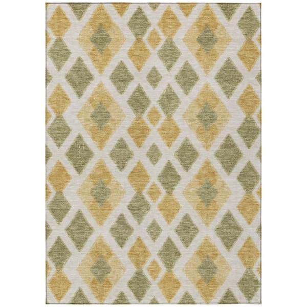 Chantille Machine Washable Indoor/Outdoor Abstract ACN3021 Sage 5 ft. x 7 ft. 6 in. Area Rug