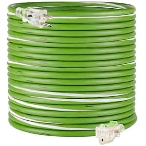 50 ft. 12/3 AWG Rubber Jacket 15 Amp Heavy-Duty Indoor/Outdoor Locking Extension Cord, Green