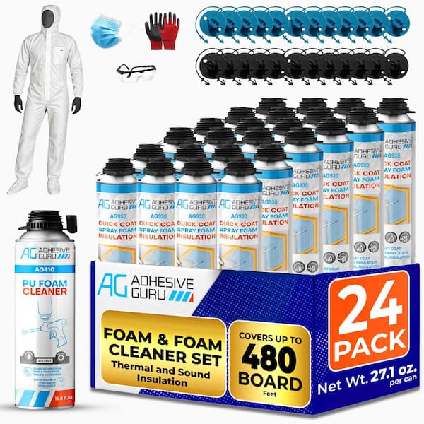32.8 oz. Self-Expanding Polyurethane Spray Foam Sealant (24-Pack) Foam Cleaner, Heat and Sound Insulation