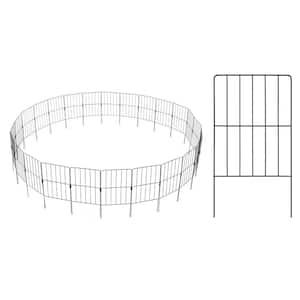 13 in. Metal Decorative Garden Fence Rustproof Folding Wire Animal Barrier (25-Pieces)
