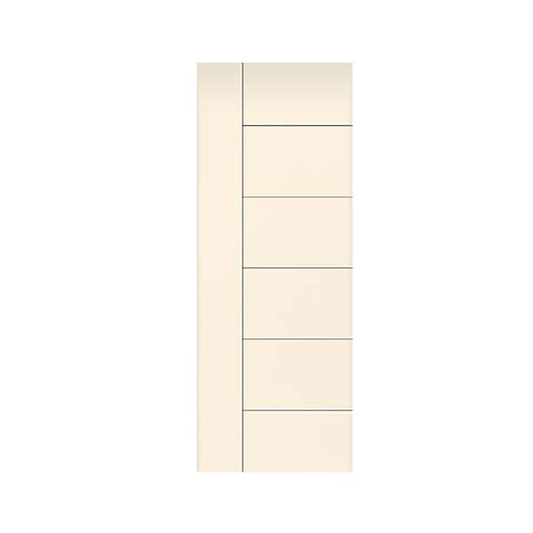 CALHOME Metropolitan 30 in. x 80 in. Beige Stained Composite MDF Paneled Interior Barn Door Slab